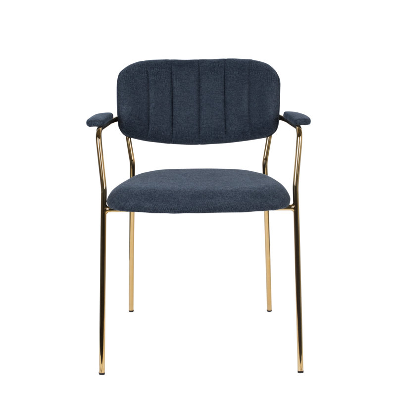 Jolien Upholstered Arm Chair, Pink, Gold