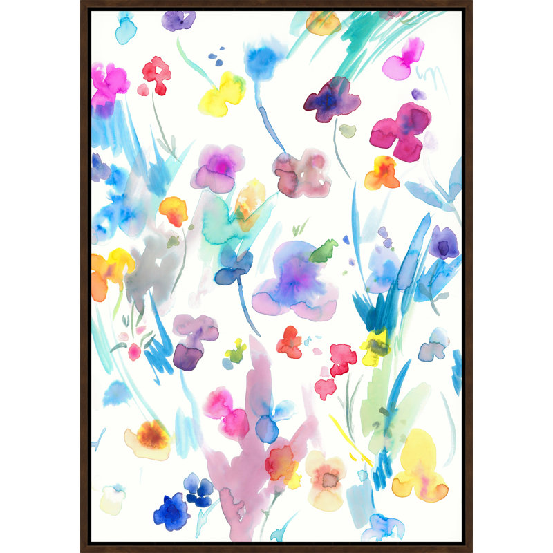 «A Lovely Time» par Victor Ryan, peinture sur toile à cadre flottant, H 58,75 po x l 41,75 po, Image au pinceau gel