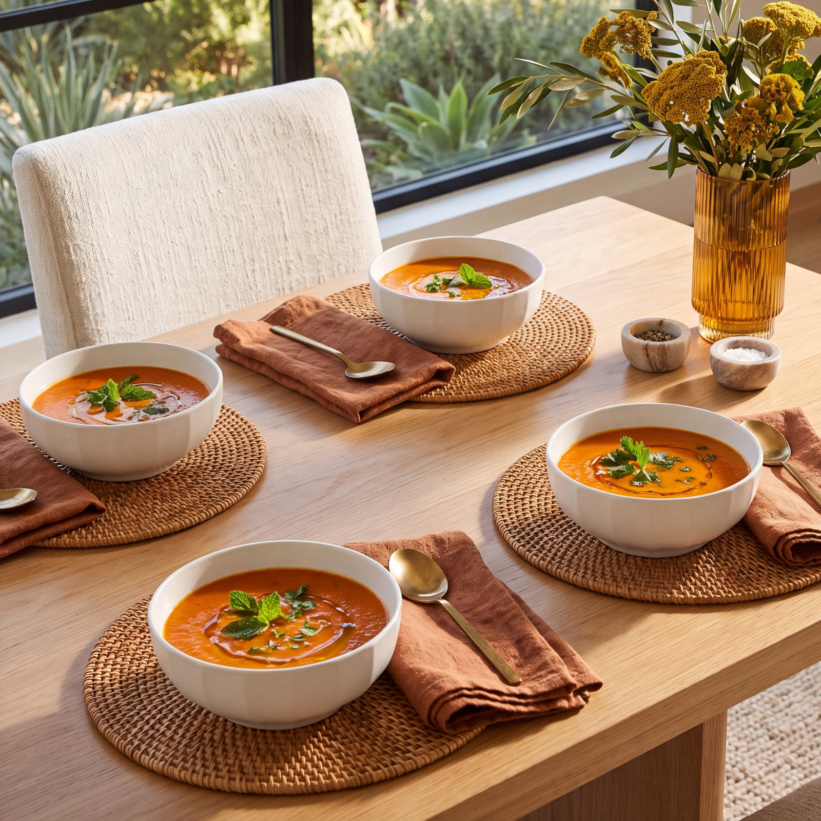 Stone Lain Rio 4-Piece Bowl Set Stoneware, Beige