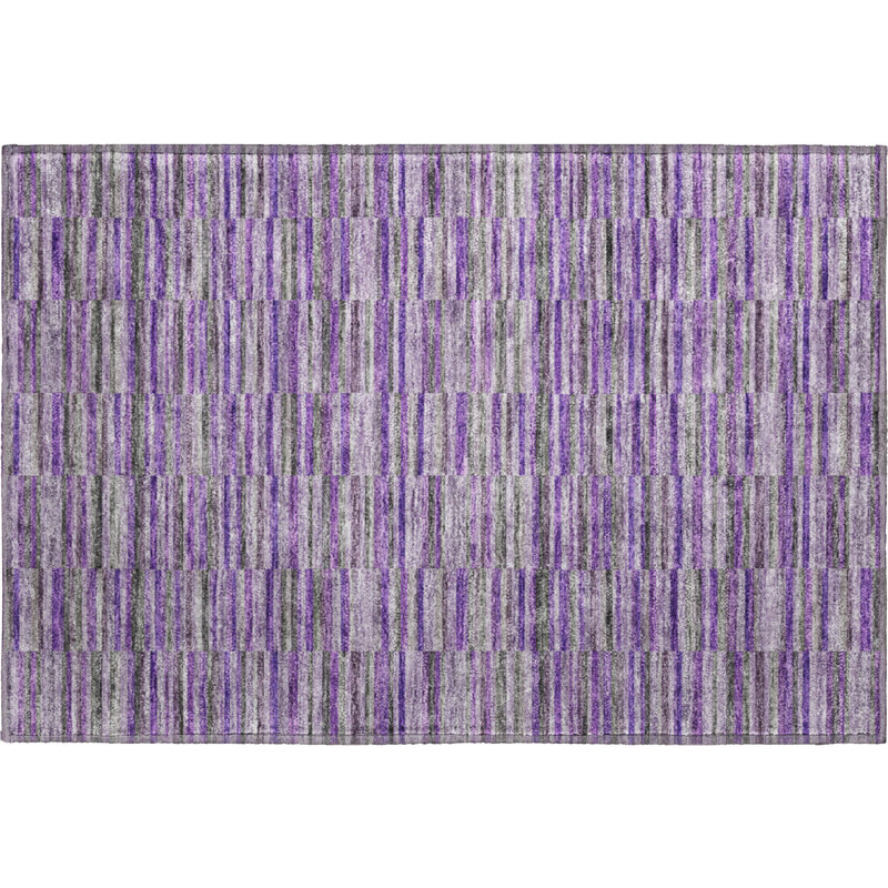 Premium Machine Washable Prisco Purple Rug, Rectangle 1'8" x 2'6"