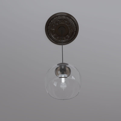 EnduraForm PVC Baltimore Thermoformed Ceiling Medallion, 22"OD x 3 1/2"ID x 1"P (Fits Canopies up to 7 3/4"), Universal Metallic Rustic Mist