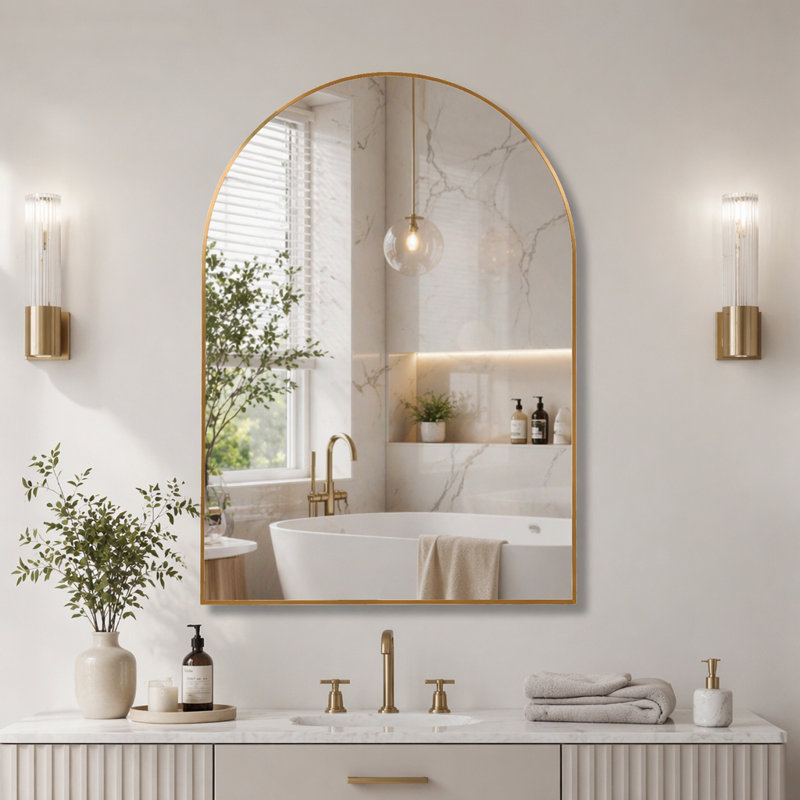 Miroir mural pour salle de bain, 30 po x 40 po, Doré