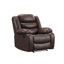 Ensemble 3 pièces: canapé inclinable, causeuse console et fauteuil inclinable oscillant avec éclairage DEL, brun-583402042