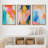 Vibrant Multicolor Paint Stroke Shapes Abstract Colorful Decor Framed On Canvas 3 Pieces Print-90847587-90847588