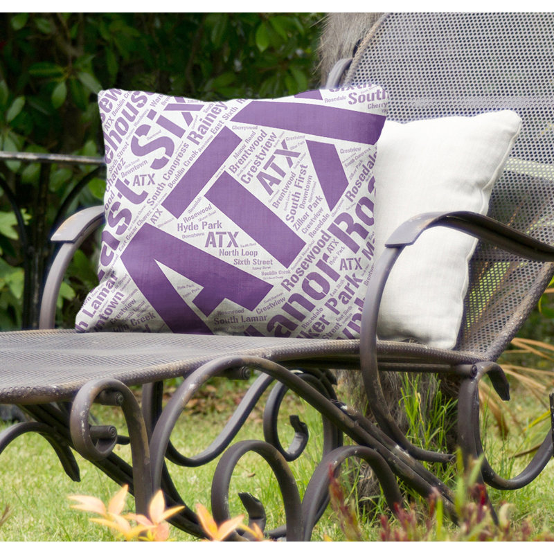 Coussin intérieur/extérieur austin, Non, Mauve, H 16 po x l 16 po