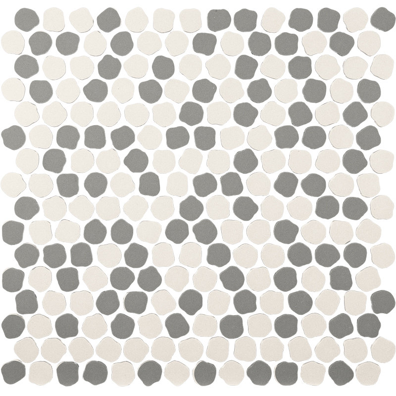 Mosaïque de galets italiens blanc Ardesia