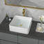 Lavabo vasque carré en céramique 15 "avec lignes décoratives rainurées