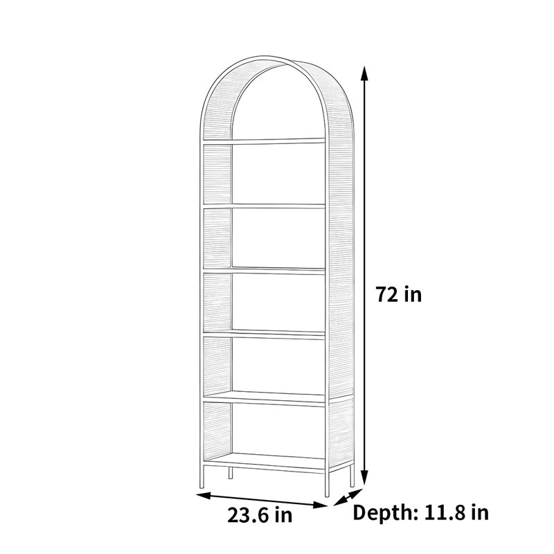 Une bibliothèque classique et originale, Doré, (6 tablettes) H 72 po x l 23,6 po x P 11,8 po
