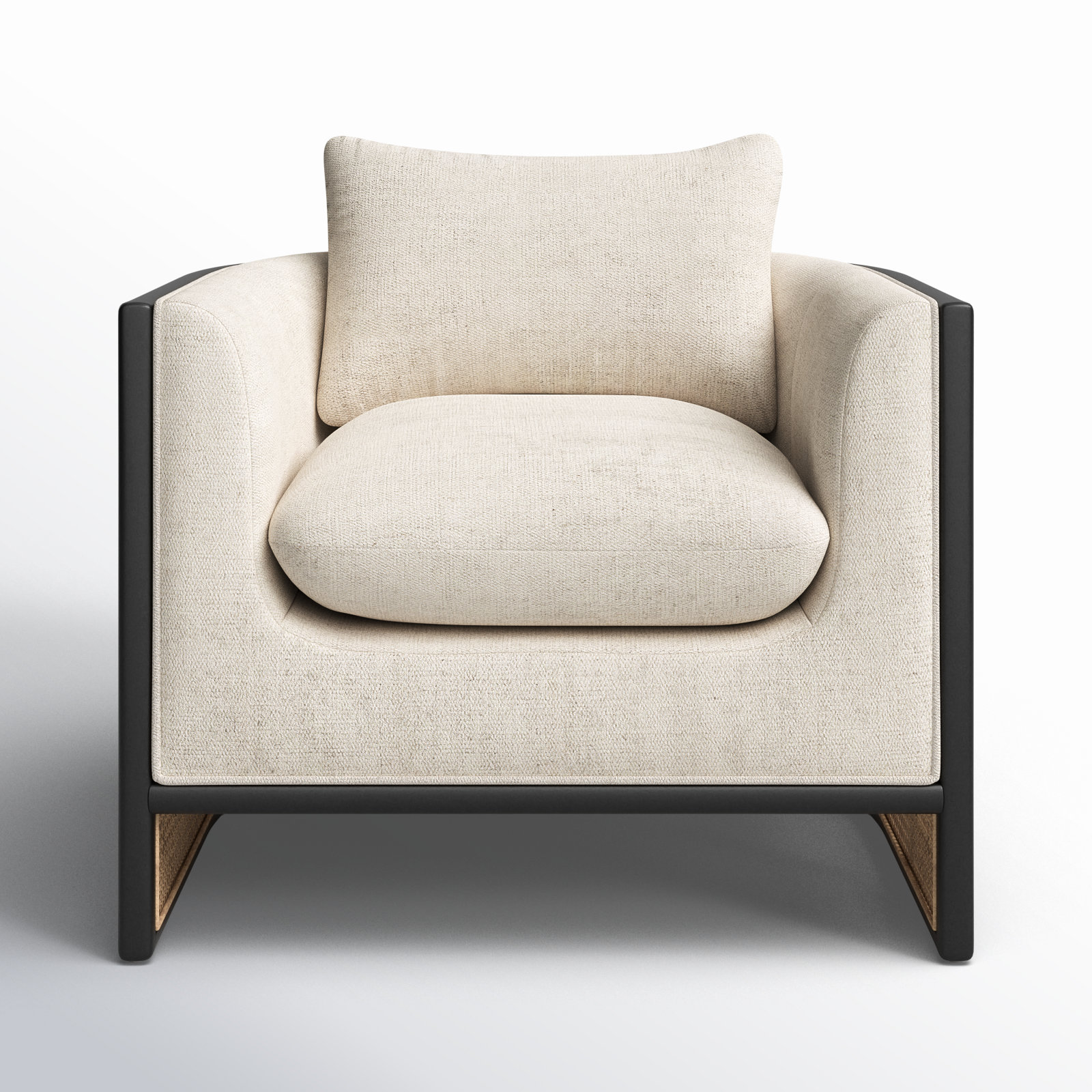 Isidor Oak Barrel Chair, Brushed Ebony, Thames Cream