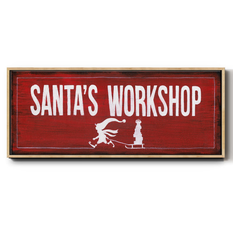 Santa's Workshop- Framed Canvas, 24" H x 60" W