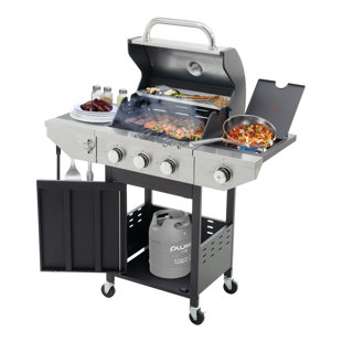 Barbecue portatif au propane à 3 brûleurs de 37 000 BTU avec brûleur latéral et armoire Buiord