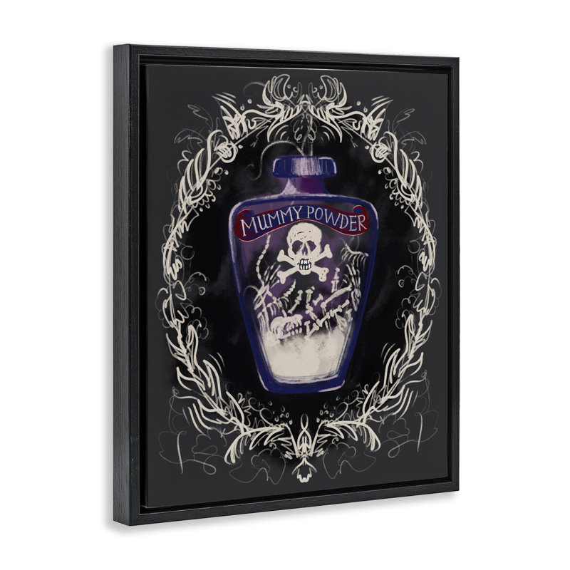 Cadre flottant en pot Mummy Poudre, design par Connie Summers, H 31 po x l 25 po, Cadre flottant noir de jais