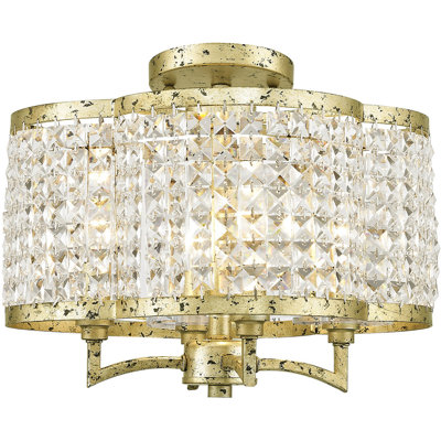 Lustre tambour 4 lumières DEL classique