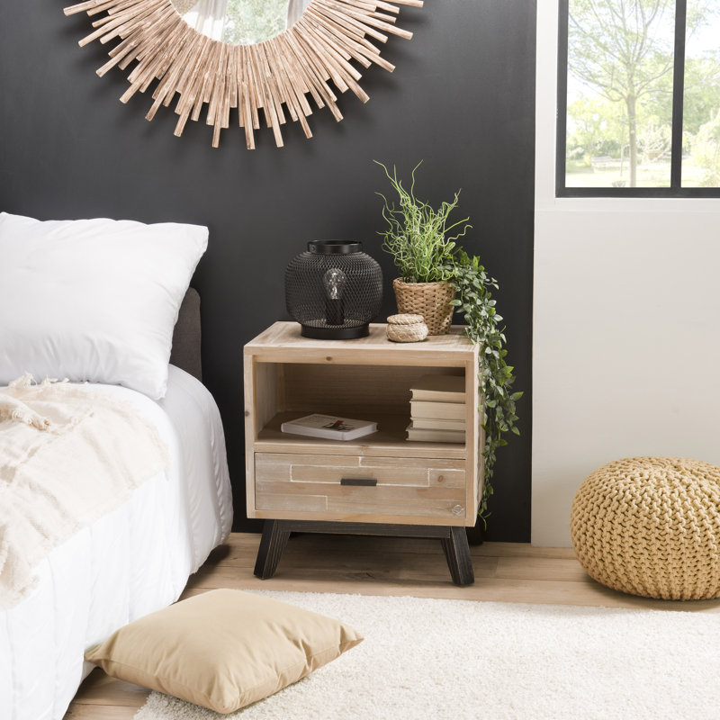 Casarez 52cm W Solid Wood Bedside Table