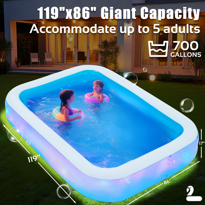Inflatable Pool With Led Lights