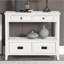 Table basse en pin antique blanc antique - Rangement spacieux, assemblage facile pour le vestibule et la chambre à coucher-1581406924