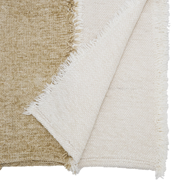 Colour Cascade Fringed Table Runner, Brown/White