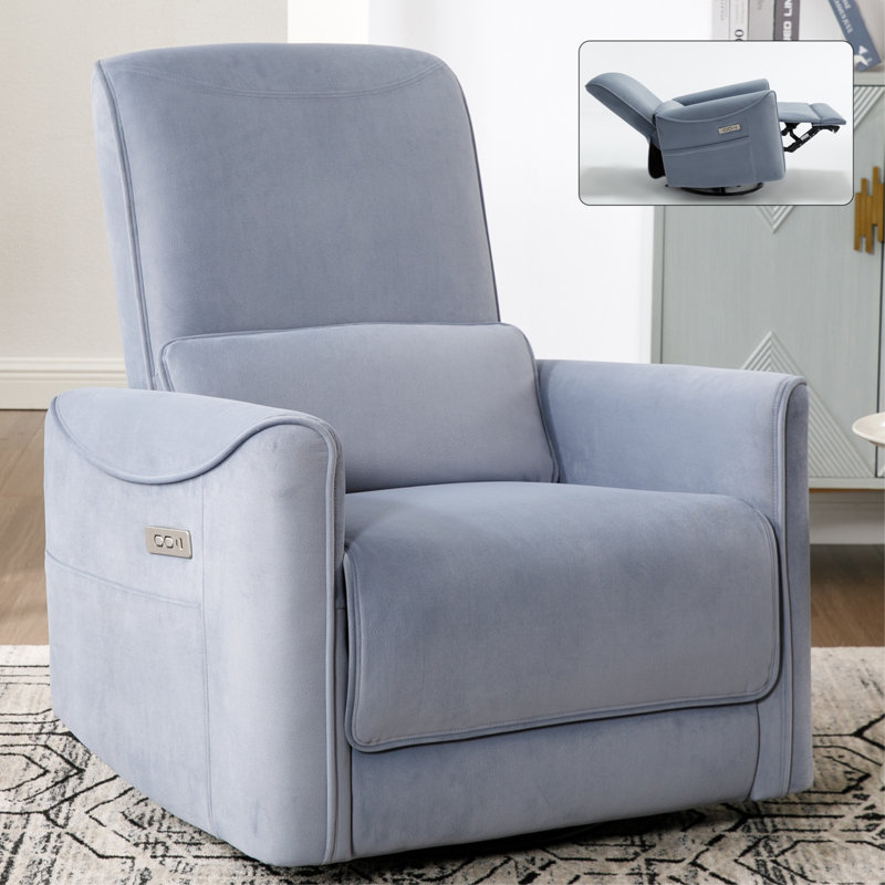 Fauteuil inclinable électrique Saggiomo, Polyester bleu