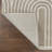 Megane MidCentury Art Deco Striped Arches Two-Tone High-Low Beige/Cream Rug-1870885540