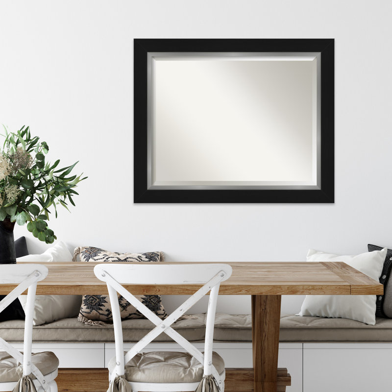Ahraya Flat Wall Mirror, Black, 27.5" x 33.5"