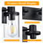 Éclairage pour meuble-lavabo noir mat 6 lumières avec abat-jour en verre transparent, applique murale industrielle à intensité variable moderne, fixation haut / bas pour miroir de salle de bain, salon, chambre à coucher-129101165