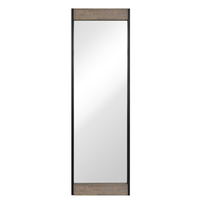 Full-Length Standing Mirror with Wood & Metal Frame – 65"x20"