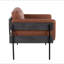 Chaise d'appoint en métal, bois et similicuir
