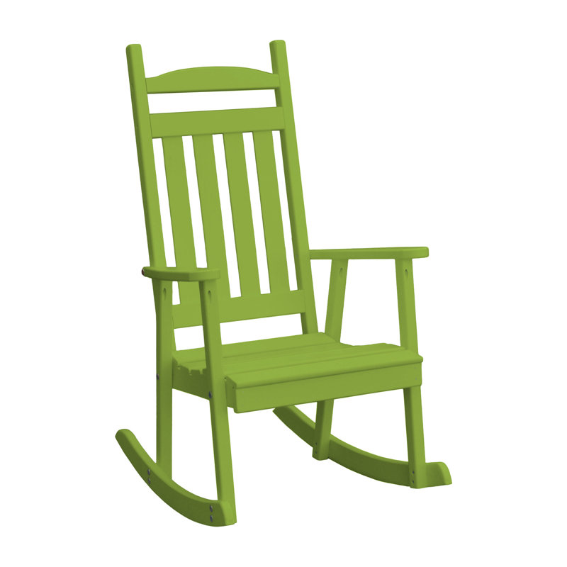 Chaise berçante en bois massif Beda Classic, Vert lime