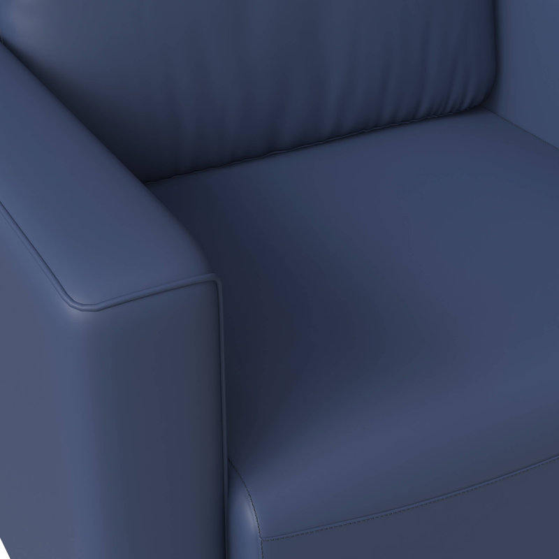 Fauteuil d'appoint en cuir Lapathos, Similicuir bleu foncé