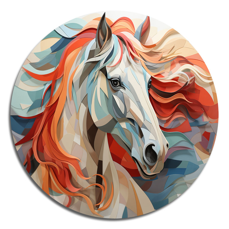 Marenda - animaux, art rond en métal, H 29 po x l 29 po