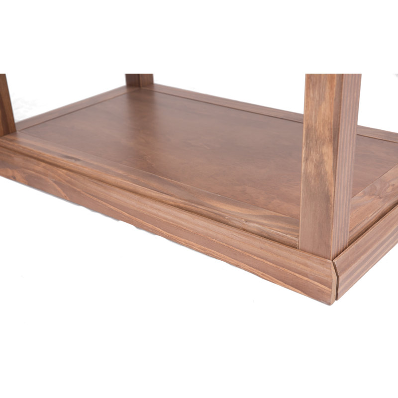 Harrell Frame Coffee Table with Storage, Lacquered Pine