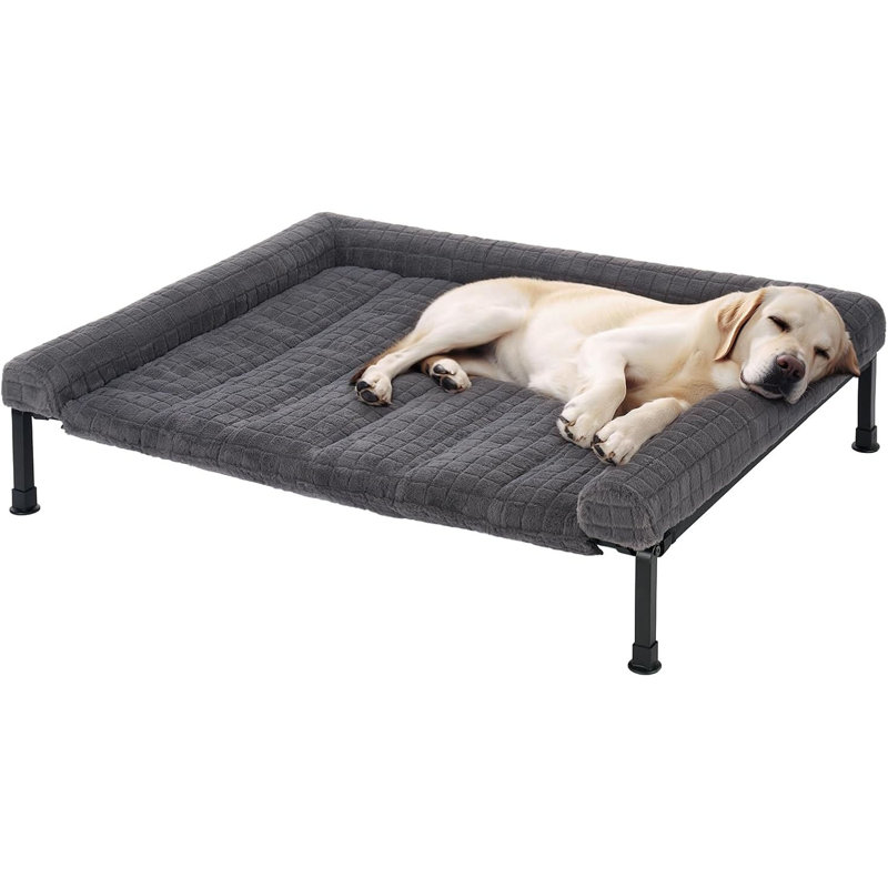 Lit orthopédique lavable pour chien, lit pour animaux surélevé rafraîchissant avec tapis amovible