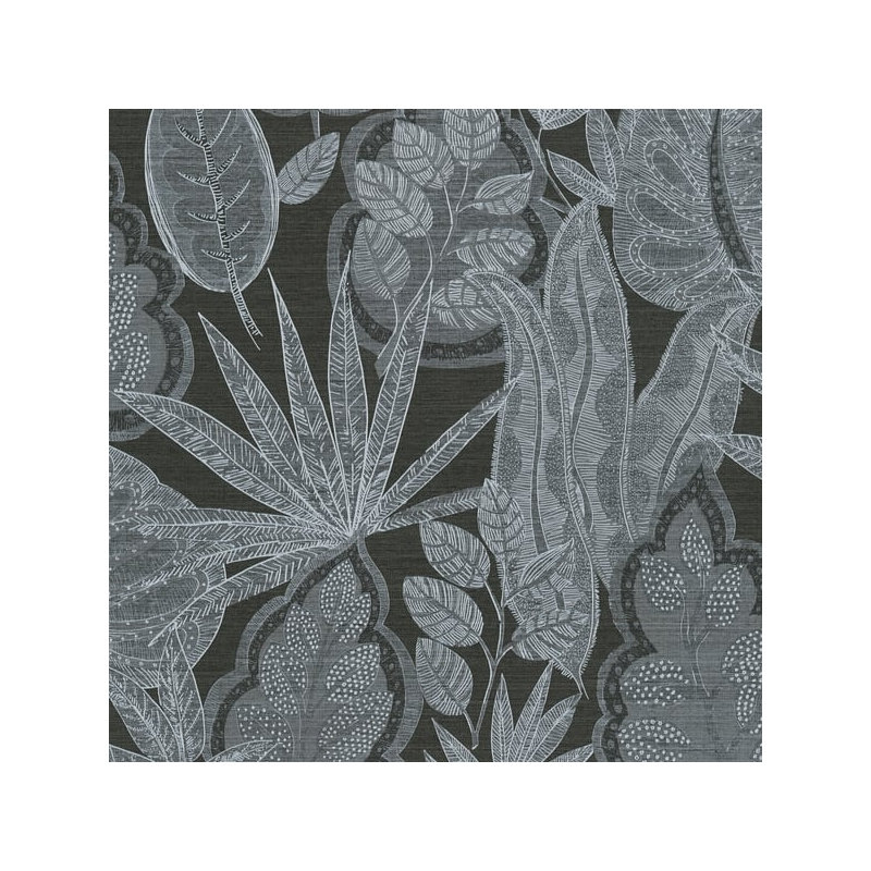 Galerie Flourish Blue Tree Leaf Wallpaper FL61114, Silver