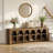Rustic Arch Shoe Storage Bench With 12 Cubbies