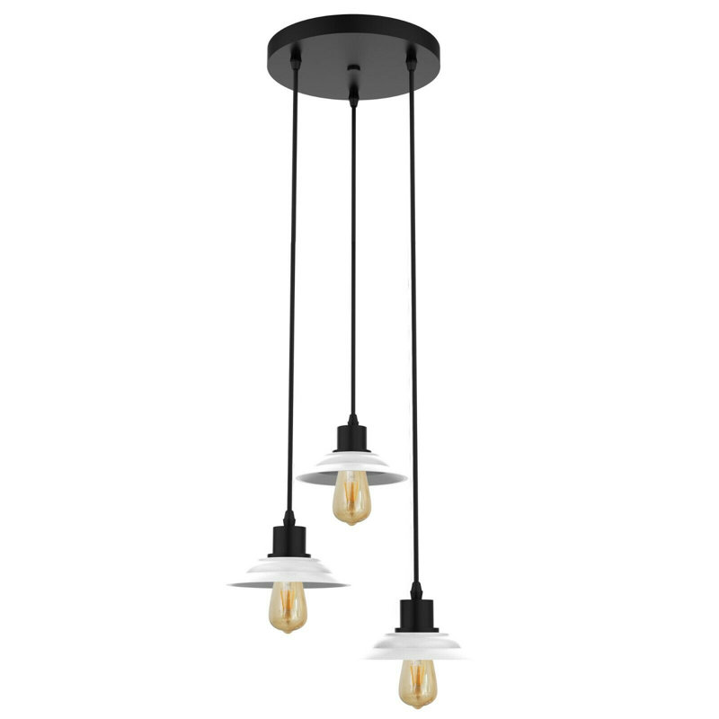 Tybalt 3 - Light White Cone Pendant, No