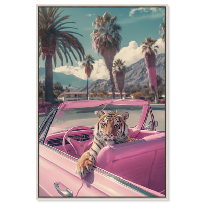Art mural rose Rosy Tiger's Ride I