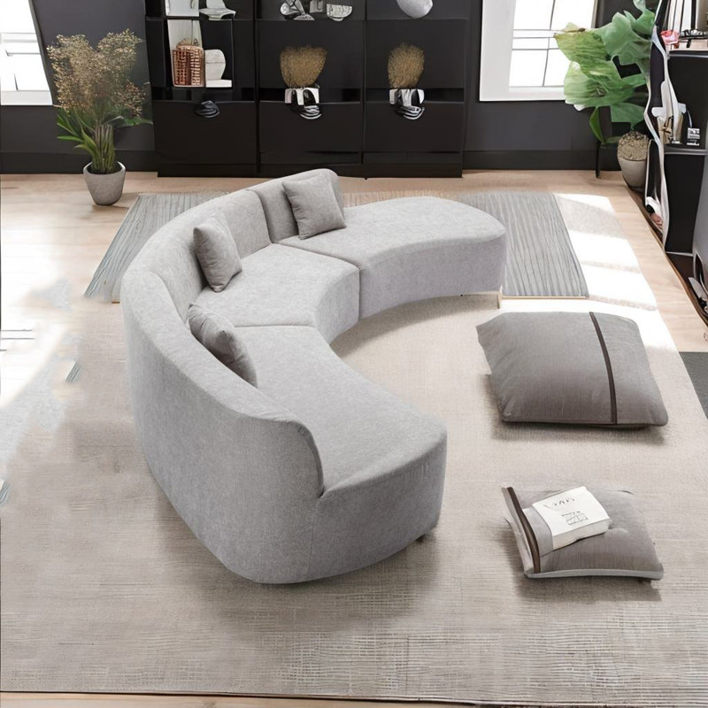 Labrina Upholstered 136.6'' Sofa, Gray Chenille