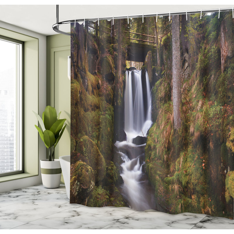 Shower Curtain with Hooks Included, 70"H x 69"W