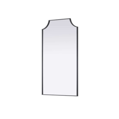 Notched Metal Mirror 24x42 inch in Black