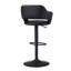 Tabouret de bar, pivotant, hauteur de bar, réglable, métal noir, aspect cuir, contemporain, moderne-1988211263