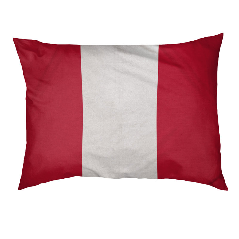 Coussin Washington, Moyen (l 28 po x P 18 po x H 9,5 po), Rouge / blanc