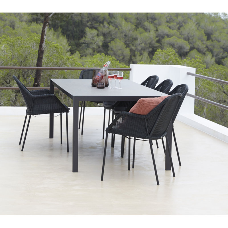 Pure Outdoor Dining Table, 39.4" W x 59.1" L x 29.5" H, Lava Gray/Concrete Gray