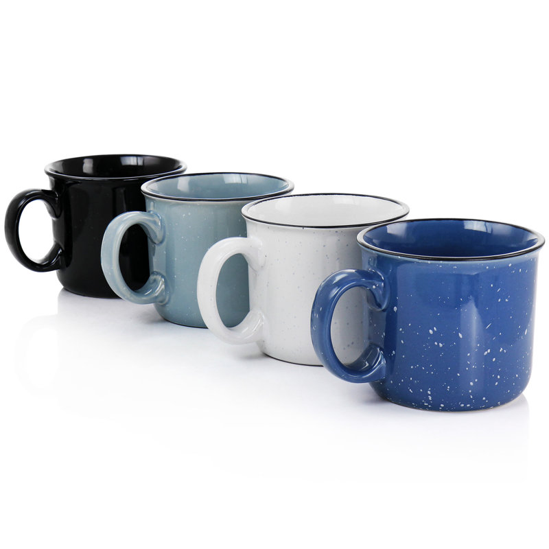 Mr. Coffee Mr. Colebrook Speckled Stoneware 18Oz 4 Piece Mug Set In Assorted Colours