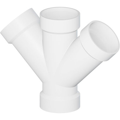 3 in. PVC DWV Double Wye Hub, White PVC Drain, Waste & Vent Fitting, (15 Pack)