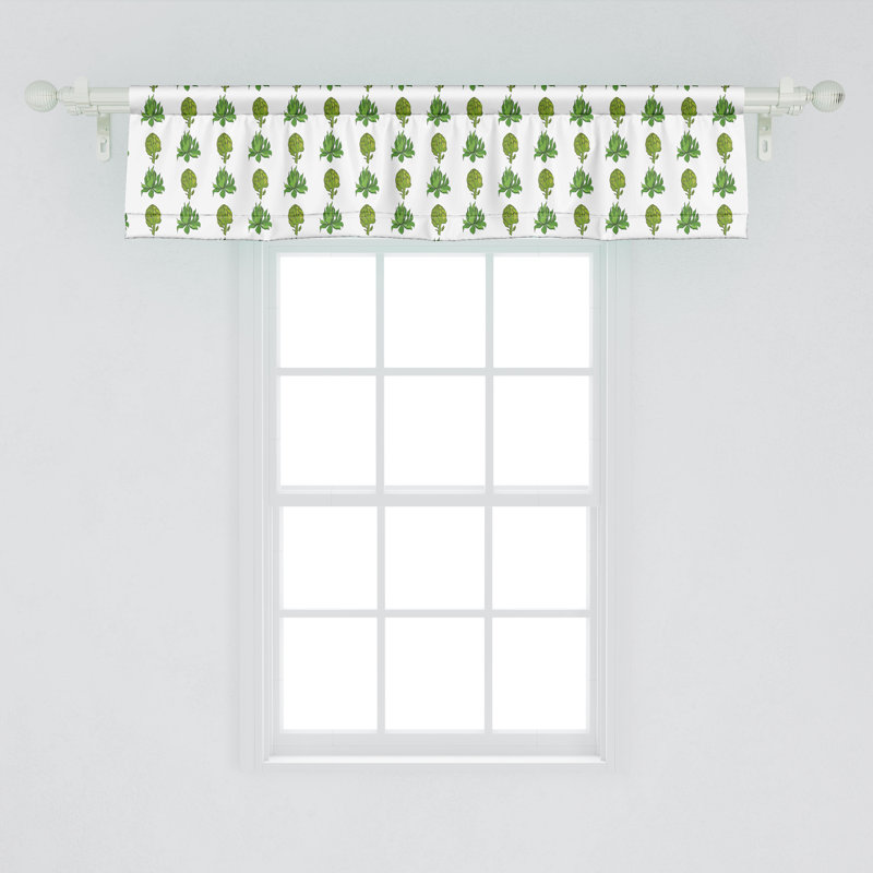 Ambesonne botanique cantonnière lot de 2 plantes succulentes fleurs vert art blanc, L 42 po x L 18 po
