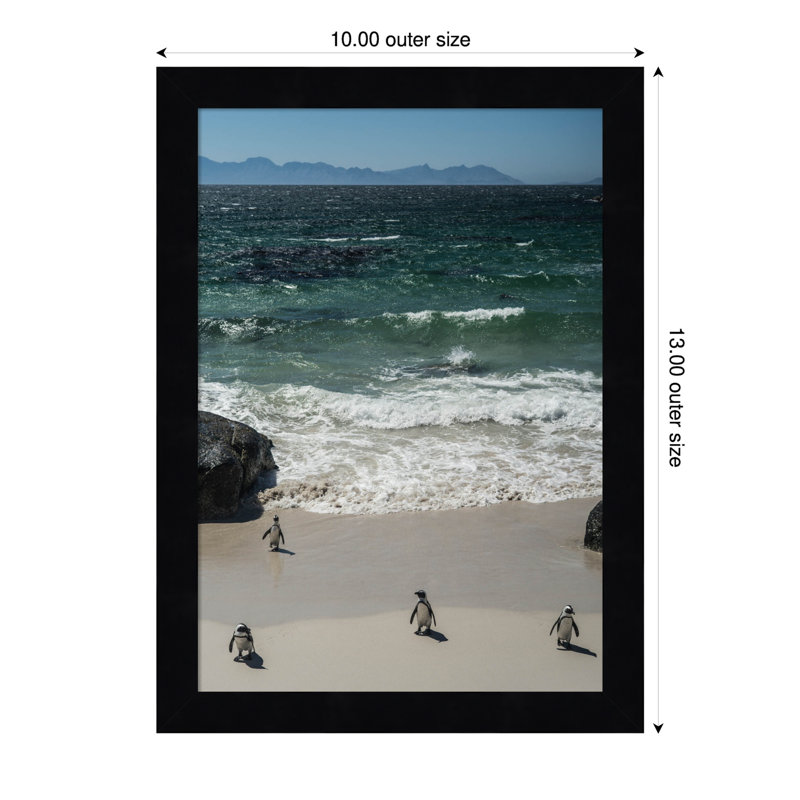 Coming In to the Beach by Shot by Clint Wood Framed Wall Art Print, 13" H x 10" W, Black