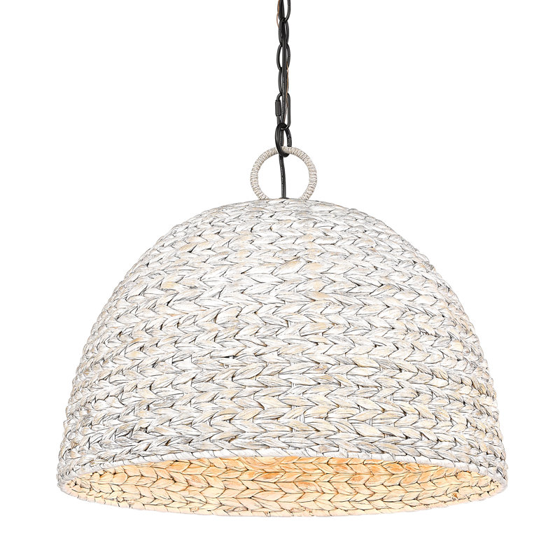 Yelverton 8 - Light Matte Black Shaded Pendant, Painted Sweet Grass Shade