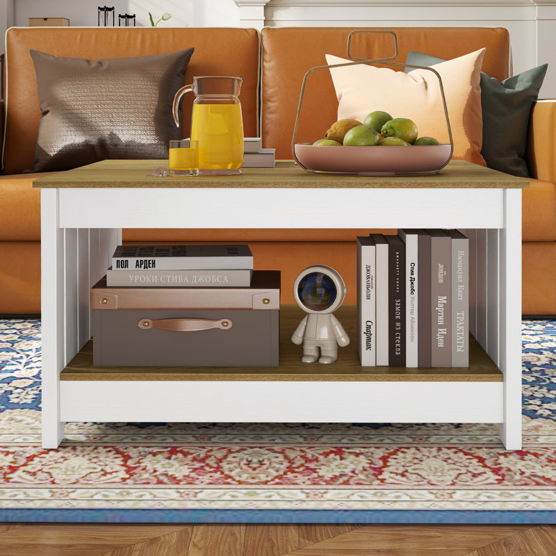 Table basse avec tablette de rangement Farmhouse Rustic