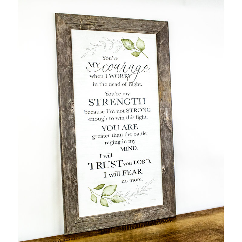 "Spiritual Your My Courage", impression encadrée