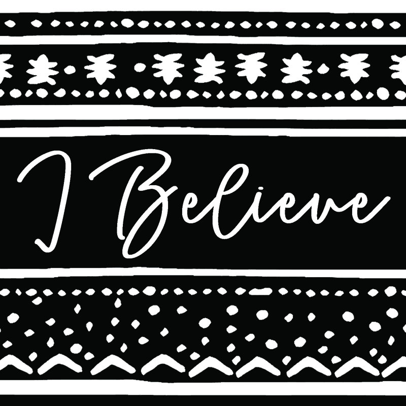 I Believe Sweater Pattern - Wrapped Canvas Print, 91cm H x 91cm W